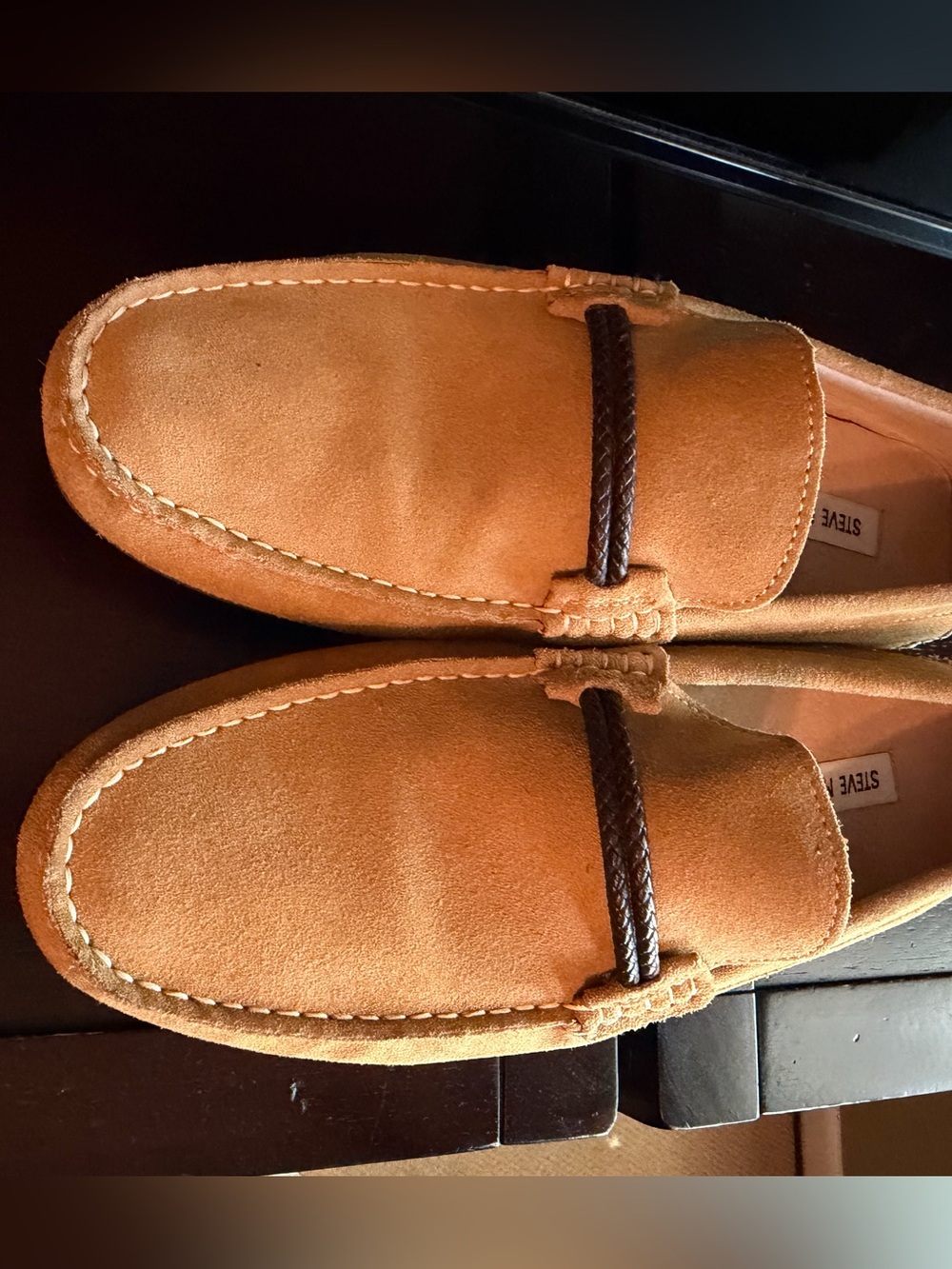 Steve Madden Breezes Men’s Leather Loafers Size 11 Tan - Picture 3 of 5